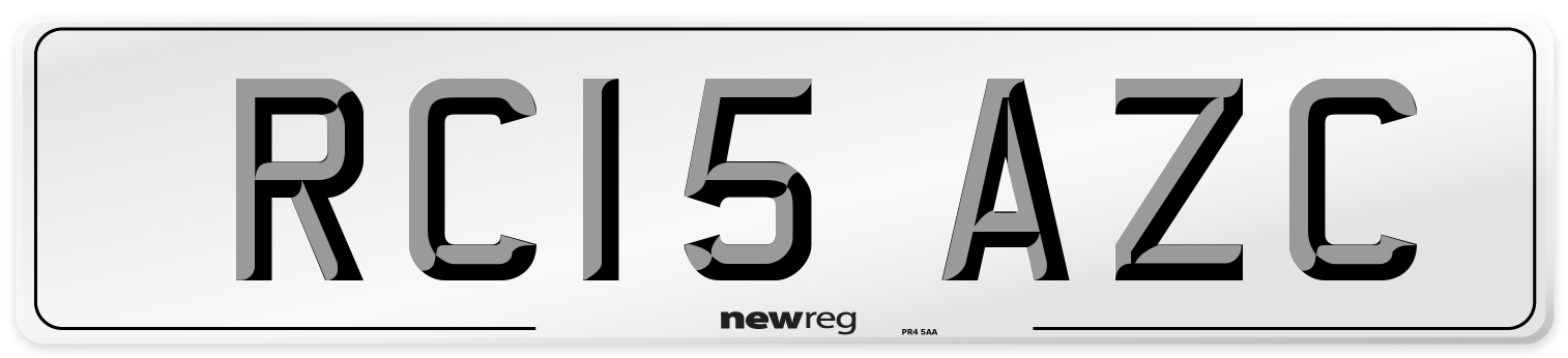 RC15 AZC Number Plate from New Reg